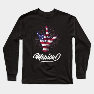 Love Merica Patriotic Independence Day Shirt 4th of July Long Sleeve T-Shirt